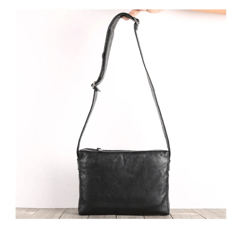 Satchel Men Genuine Leather Luxury Business Shoulder Bag Handmade Crossbody Pack Cowhide Casual Male Messenger Bag