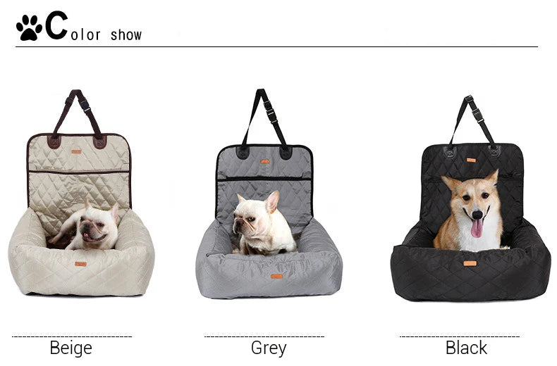 Dog Car Seat Bed Travel Dog Car Seats for Small Medium Dogs Front/Back Seat Indoor/Car Use Pet Car Carrier Bed Cover Removable