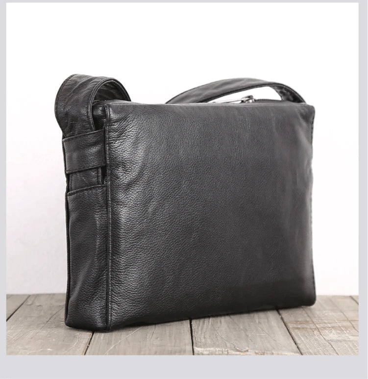 Satchel Men Genuine Leather Luxury Business Shoulder Bag Handmade Crossbody Pack Cowhide Casual Male Messenger Bag