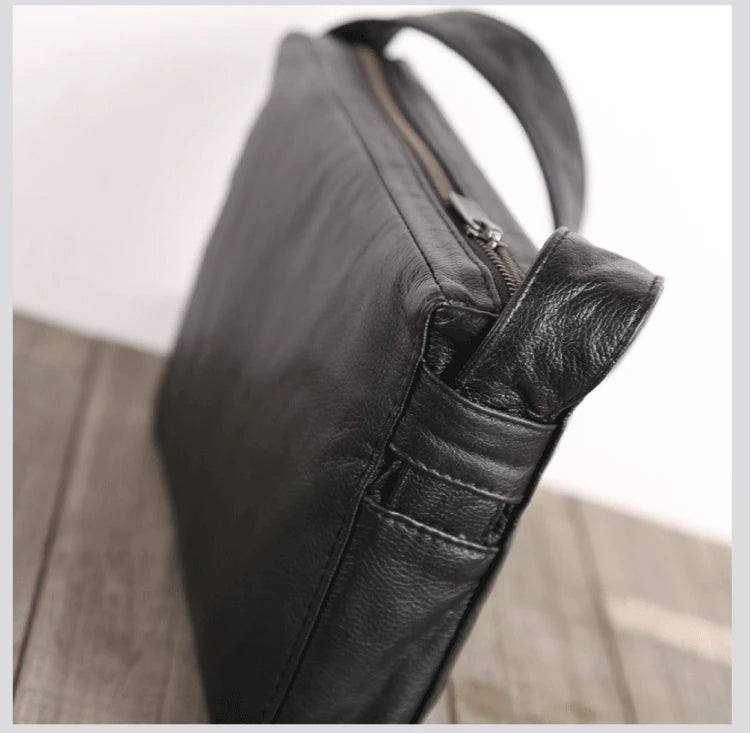 Satchel Men Genuine Leather Luxury Business Shoulder Bag Handmade Crossbody Pack Cowhide Casual Male Messenger Bag