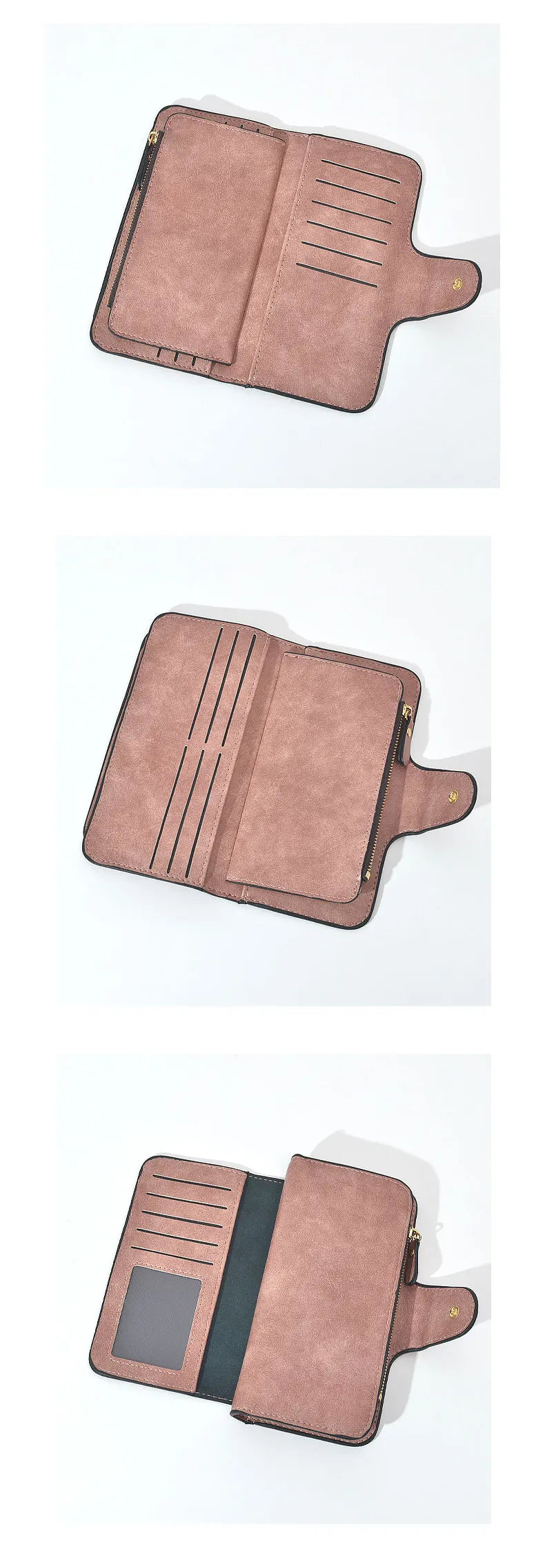 Women's wallet made of leather Wallets Three fold VINTAGE Womens purses mobile phone Purse Female Coin Purse Carteira Feminina