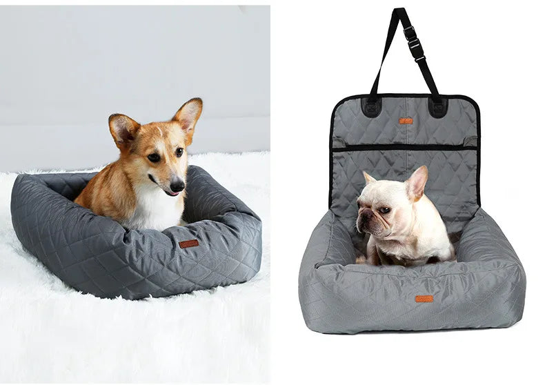 Dog Car Seat Bed Travel Dog Car Seats for Small Medium Dogs Front/Back Seat Indoor/Car Use Pet Car Carrier Bed Cover Removable