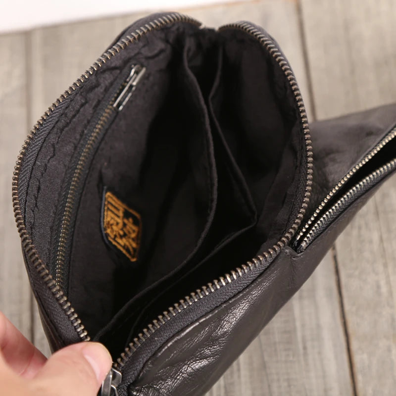 Chest Bags Genuine Leather Sheepskin Luxury Handmade Multifunctional Mini Waist Pack Cigarette Handbag Unisex Cell Phone Bag