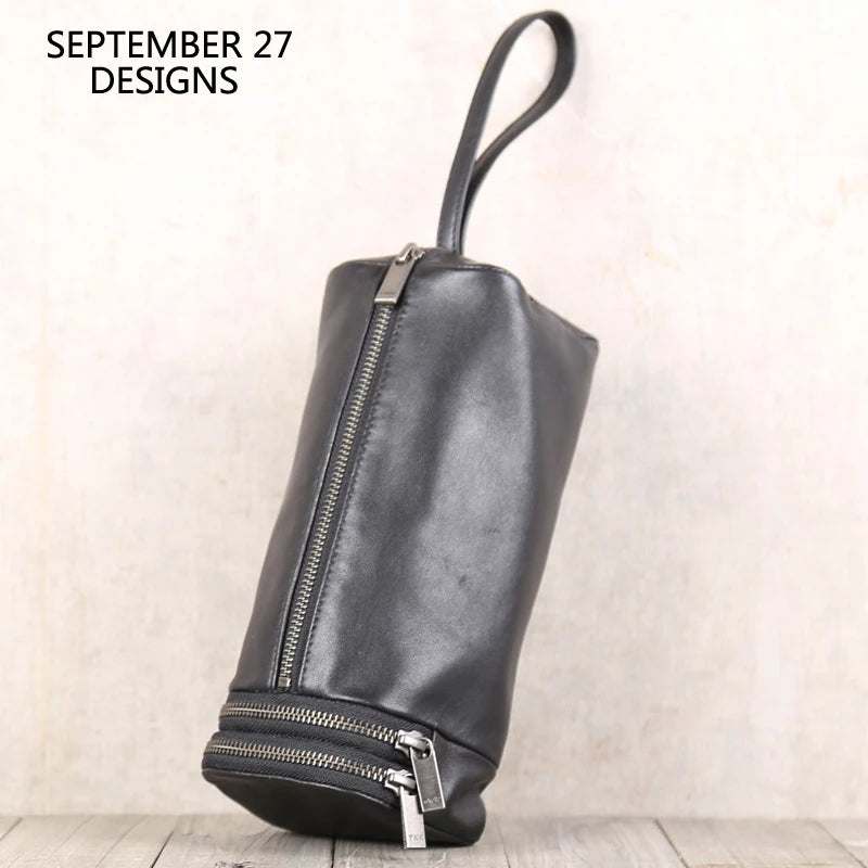 Clutch Bag Men Genuine Leather Luxury Male Casual Storage Purses Handmade Mini Hand Bag Organizer Wallets