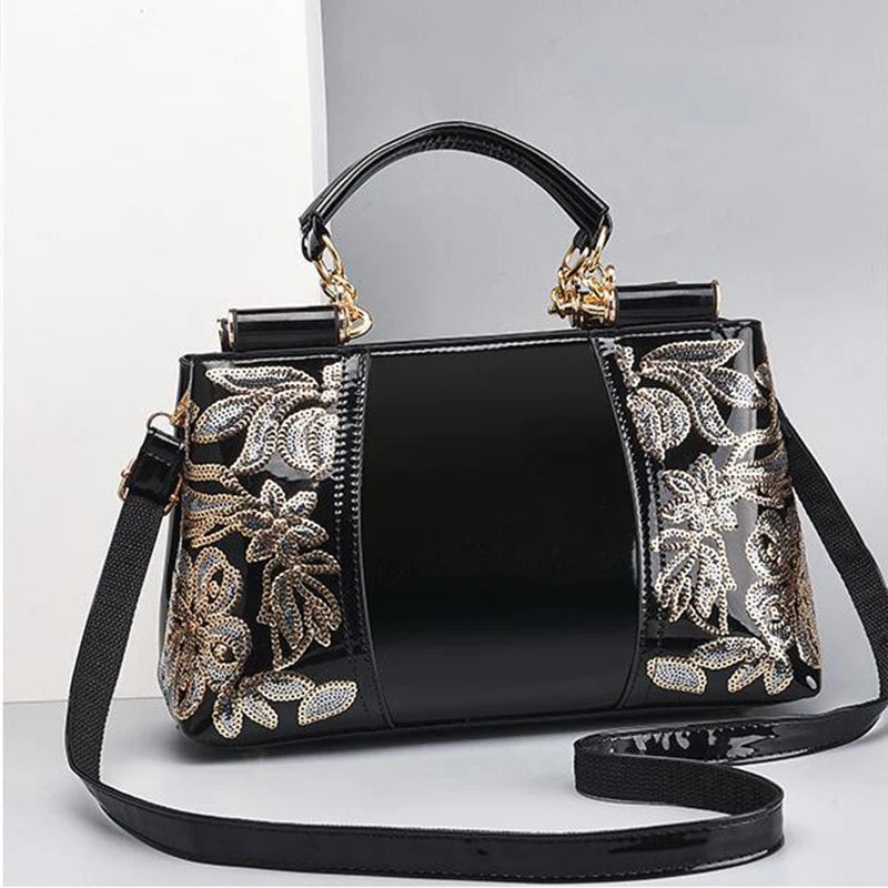 Fashion Embroidery Women Bag Leather Purses and Handbags Luxury Famous Brand Shoulder Bags Female Messenger Bags Bolsa Feminina