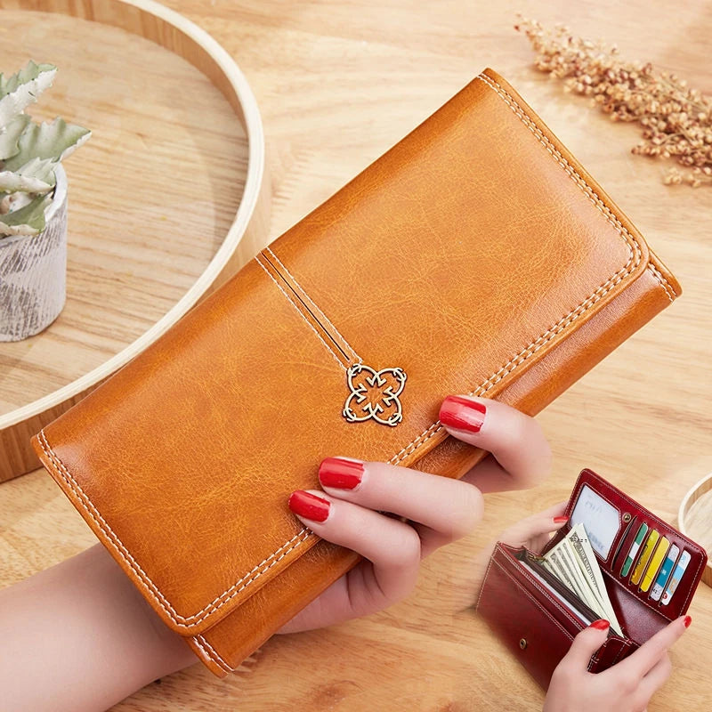 Women's wallet made of leather Wallets Three fold VINTAGE Womens purses mobile phone Purse Female Coin Purse Carteira Feminina