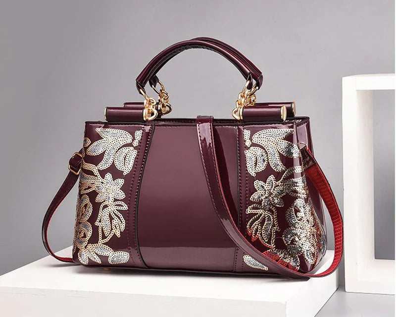 Fashion Embroidery Women Bag Leather Purses and Handbags Luxury Famous Brand Shoulder Bags Female Messenger Bags Bolsa Feminina