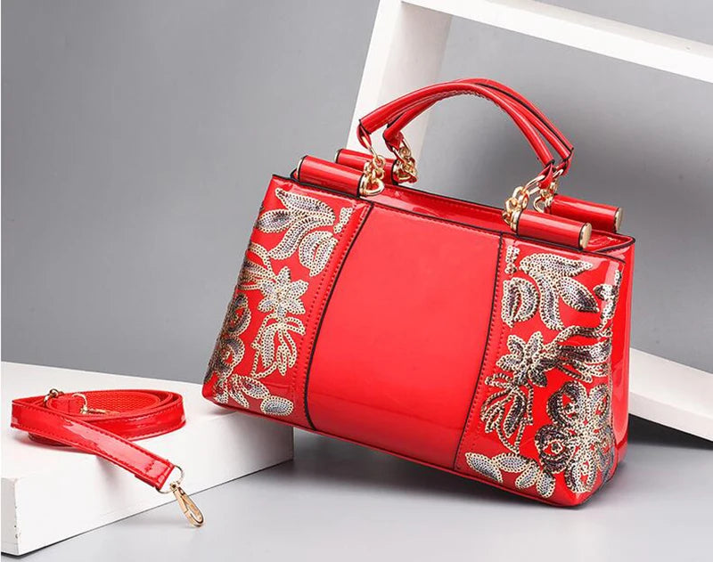 Fashion Embroidery Women Bag Leather Purses and Handbags Luxury Famous Brand Shoulder Bags Female Messenger Bags Bolsa Feminina