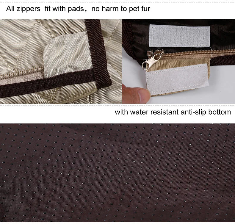 Dog Car Seat Bed Travel Dog Car Seats for Small Medium Dogs Front/Back Seat Indoor/Car Use Pet Car Carrier Bed Cover Removable