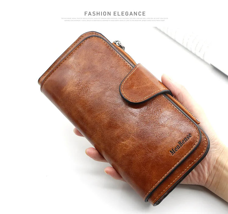 Women's Wallet Made of Leather Wallets Three Fold VINTAGE Womens Purses Mobile Phone Purse Female Coin Purse Carteira Feminina