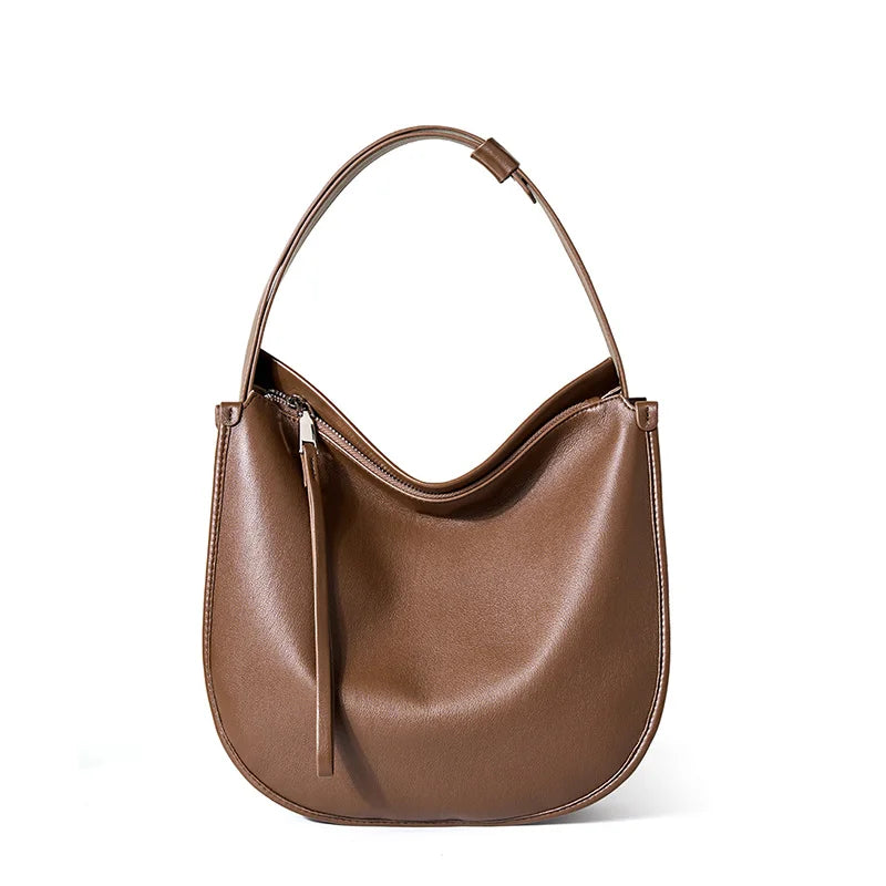 Zency Minimalist luxury Designer Bag Women Messenger Bag Genuine Leather Shoulder Handbags Large Capacity Tote Bag HoboFor Work