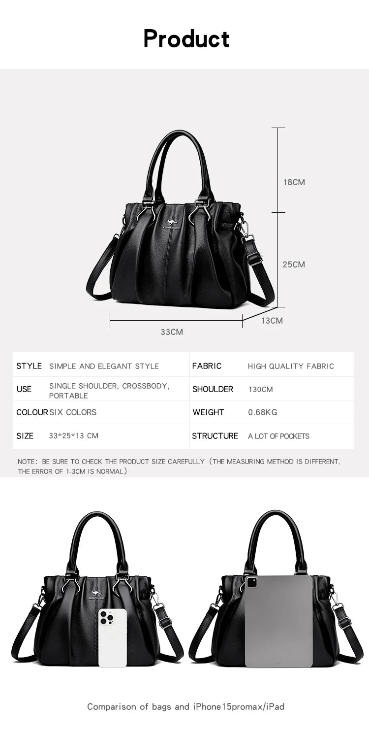 Genuine Casual Tote Bag Luxury Handbags For Women Designer Purses and Handbag High Quality Soft Leather Commuting Hand Bags