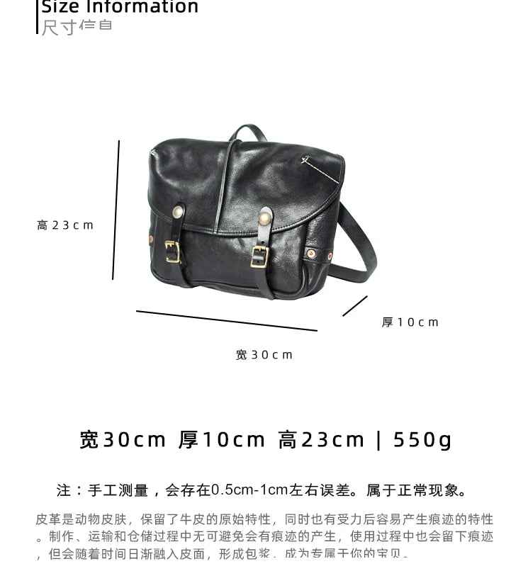 Fashion vintage organizer designer handmade luxury genuine leather men's messenger bag casual work cow leather shoulder bag