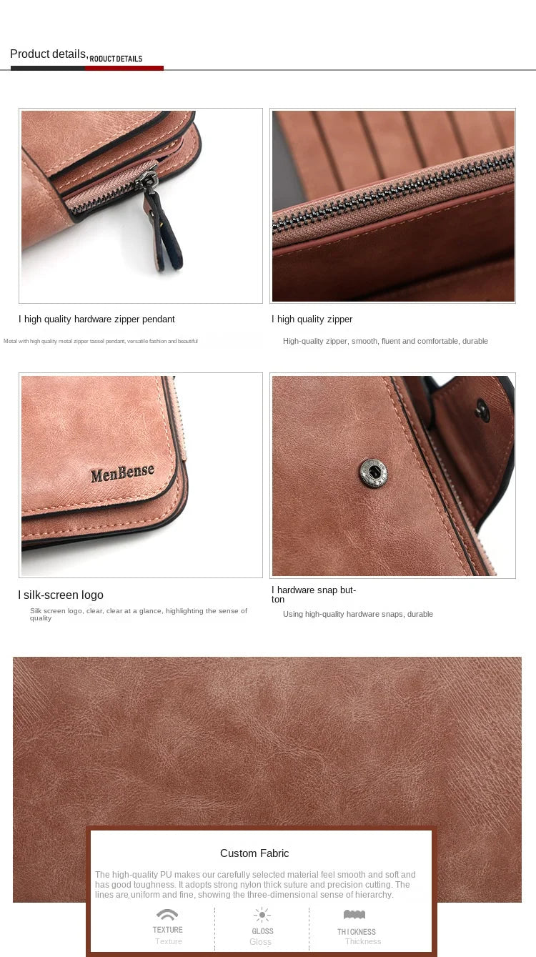 Women's Wallet Made of Leather Wallets Three Fold VINTAGE Womens Purses Mobile Phone Purse Female Coin Purse Carteira Feminina