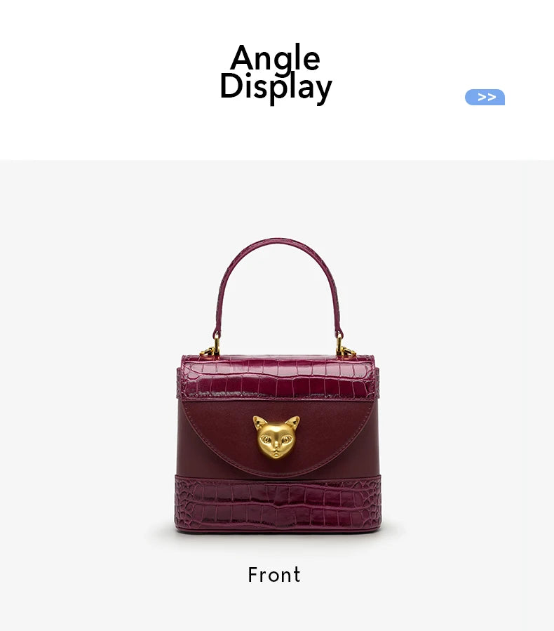BAFELLI HANDBAG 2025 WOMEN'S NEW CROSSBODY LEATHER PURSE EVENING BAG CROCODILE GRAIN DESIGNER BUCKET CAT LUXURY BRAND FASHION
