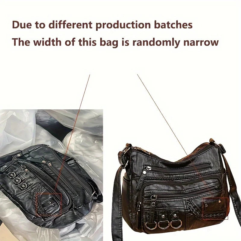 Vintage PU Leather Purses for Women, Multi-Pocket Handbag, Crossbody Shoulder Bags, High Quality Design, Ladies, 2022