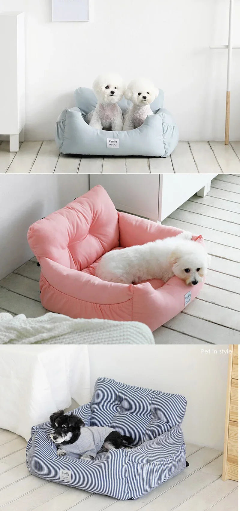 Blue Starry Sky Travel Dog Car Seats for Small Medium Dogs Pet Car Carrier Bed Cover Comfortable and Warm Pet Products