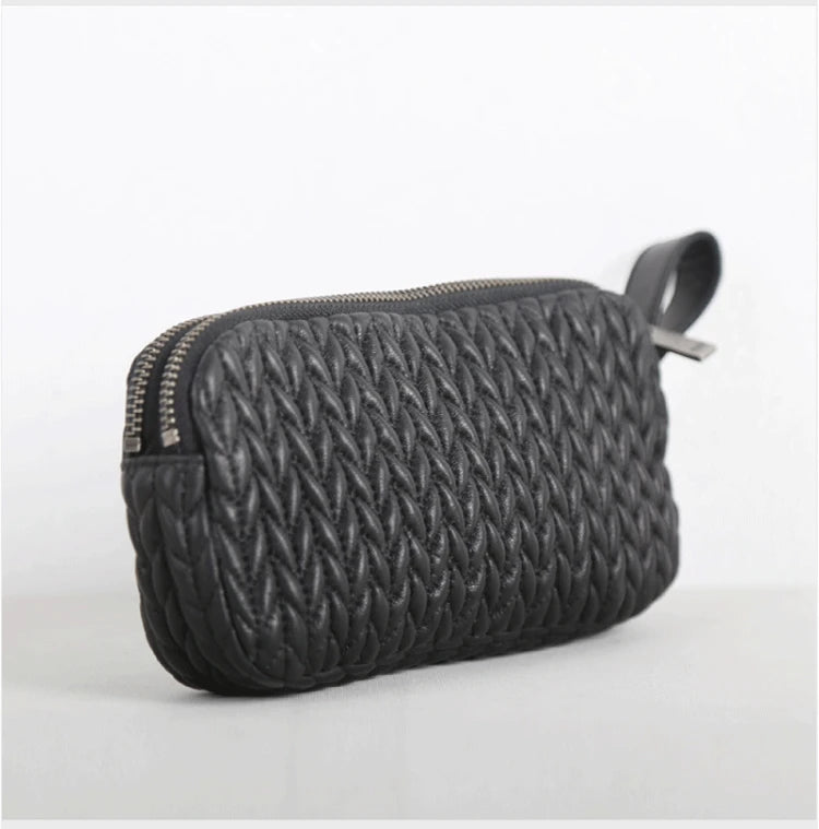 New Fashion Clutch Bag Genuine Leather Luxury Double Zipper Long Wallet Casual Cell Phone Purses Sheepskin Unisex Hand Bags