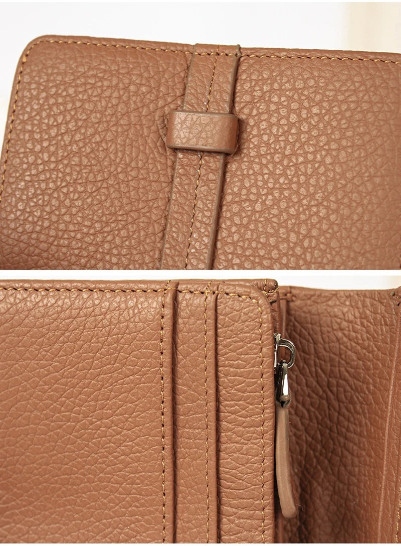 Women's	Wallets Luxury	Designer Genuine Leather Purses for Women Card Holder Wallet with Zipper Coin Pocket Short Billfold
