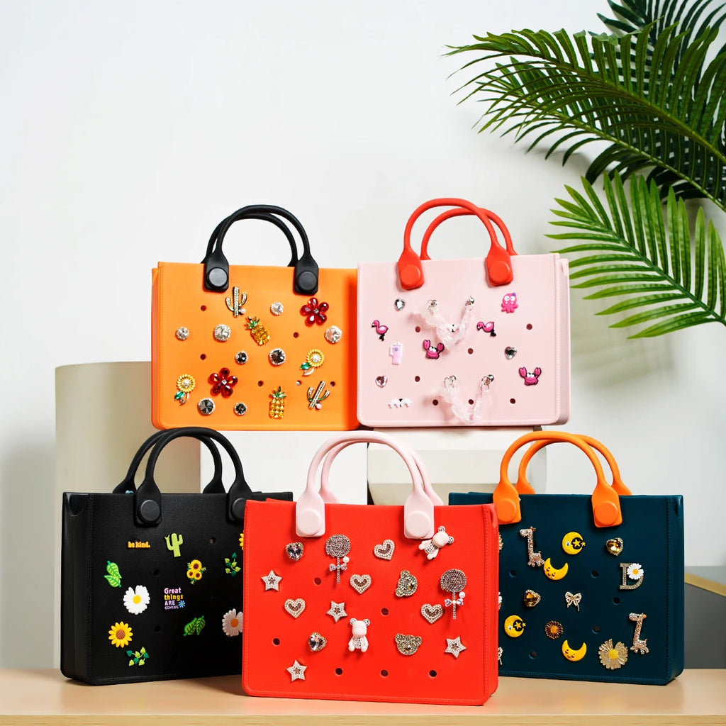 Fashion Large Storage Women Shoulder Bag Soft EVA Safety Handbag for Women Outdoors Waterproof Beach Tote Bag fit Wedding Party