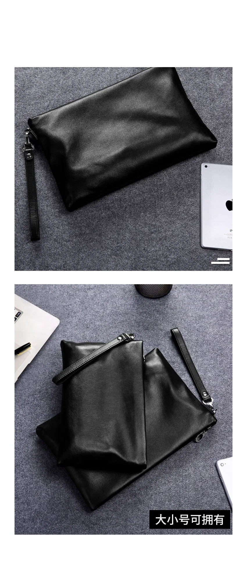 2025 New Men's Genuine Leather Handbag, Casual Leather Business Underarm Bag, Luxury Design, Mobile Report
