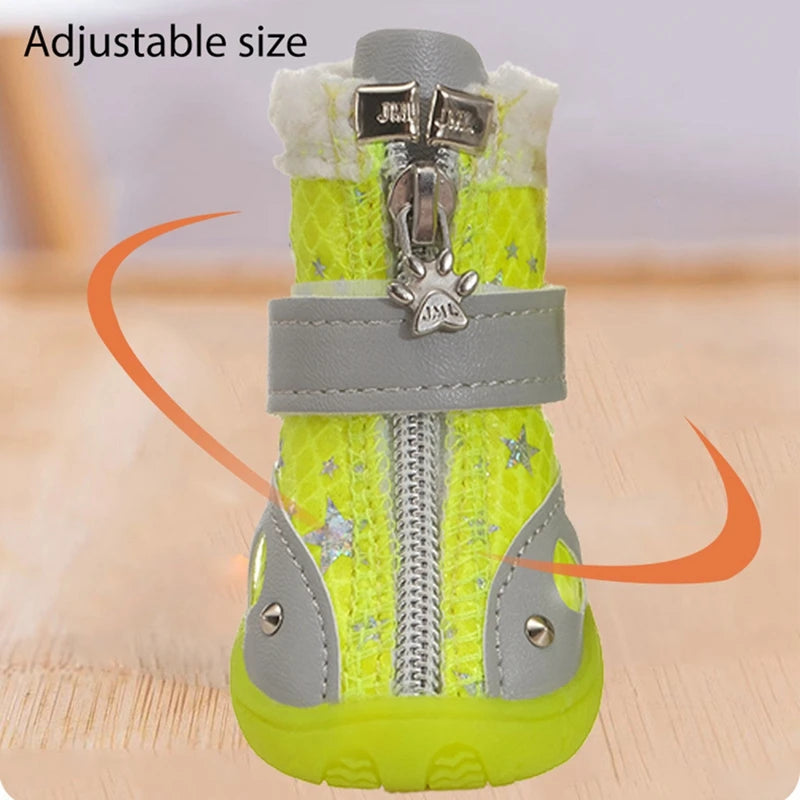Dog Shoes for Small Medium Dogs Puppy Dog Boots Paw Protector for Winter Snow Day Cold Weather Ourdoor Hiking with AntiSlip Sole