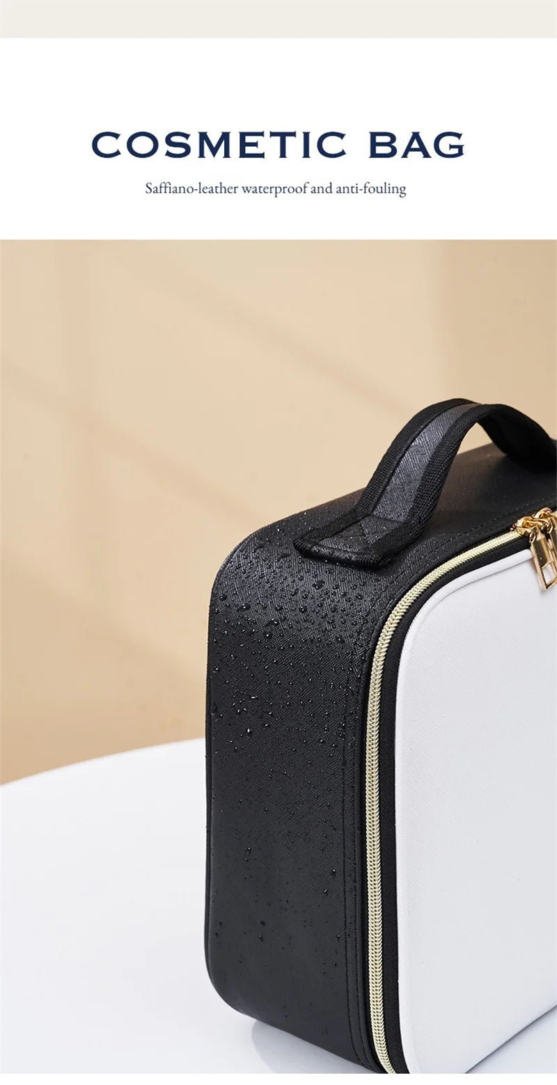 LED Cosmetic Case with Lights and Mirror Cosmetic Bag Large Capacity Premium Feeling Cosmetic Bag Luxury makeup bag
