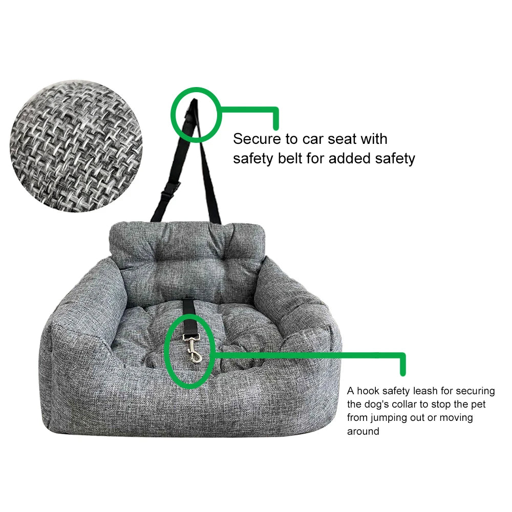 Dog Car Seat with Safety Strap Car Booster Seats for Small/Medium Dogs or Cats Universal Comfortable Dog Bed for Car and Home
