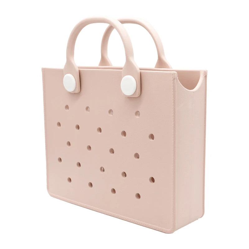 The orange guy Purple Women Fashion New EVA Punched Handbag Casual Waterproof Travel Tote Bag Fit Charms Outdoor Beach Bags