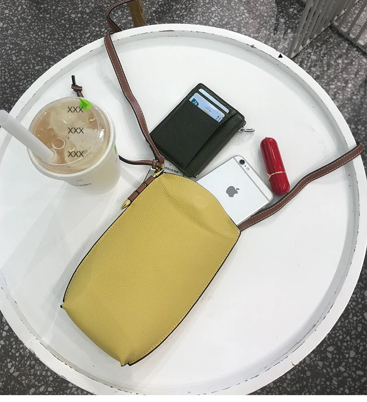 Genuine Leather  Purses and Handbags Luxury Designer  Crossbody Bags for Women Mobile Phone