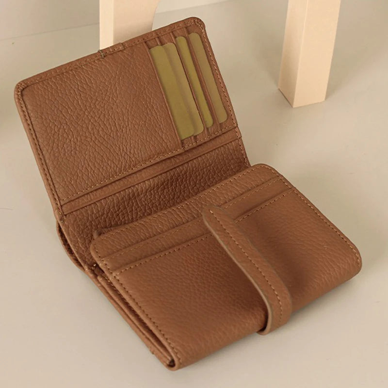 Women's	Wallets Luxury	Designer Genuine Leather Purses for Women Card Holder Wallet with Zipper Coin Pocket Short Billfold