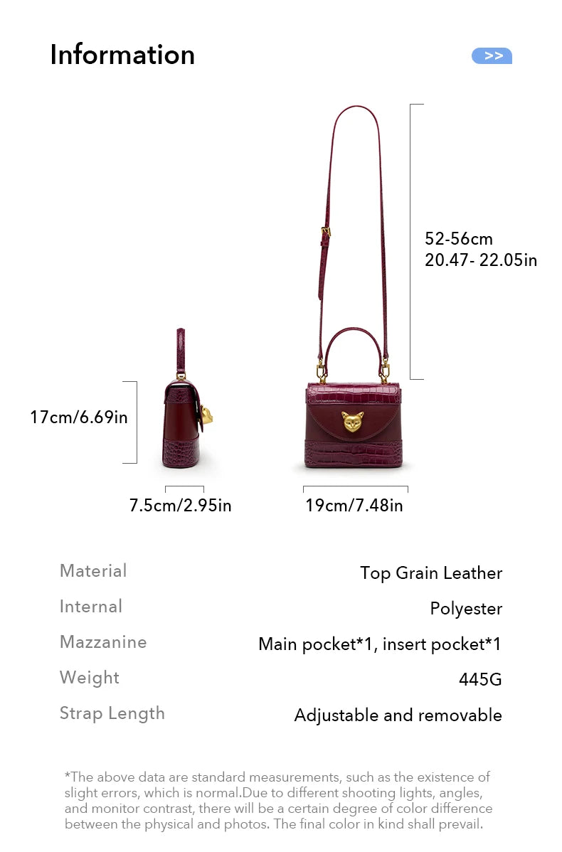 BAFELLI HANDBAG 2025 WOMEN'S NEW CROSSBODY LEATHER PURSE EVENING BAG CROCODILE GRAIN DESIGNER BUCKET CAT LUXURY BRAND FASHION