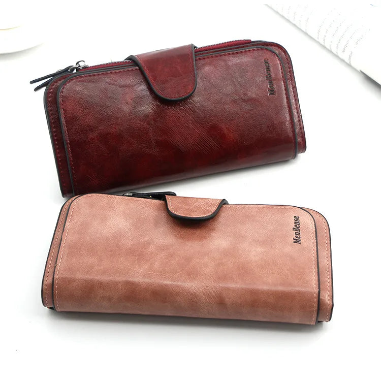 Women's Wallet Made of Leather Wallets Three Fold VINTAGE Womens Purses Mobile Phone Purse Female Coin Purse Carteira Feminina