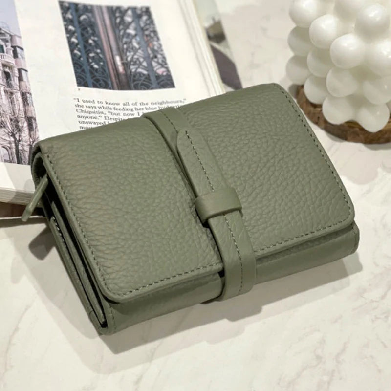 Women's	Wallets Luxury	Designer Genuine Leather Purses for Women Card Holder Wallet with Zipper Coin Pocket Short Billfold