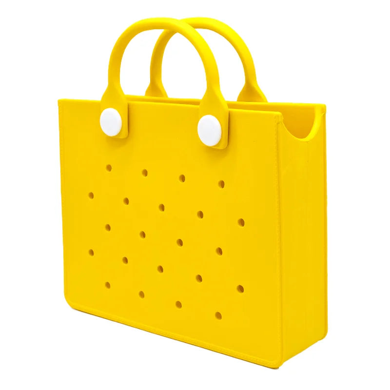The orange guy Purple Women Fashion New EVA Punched Handbag Casual Waterproof Travel Tote Bag Fit Charms Outdoor Beach Bags