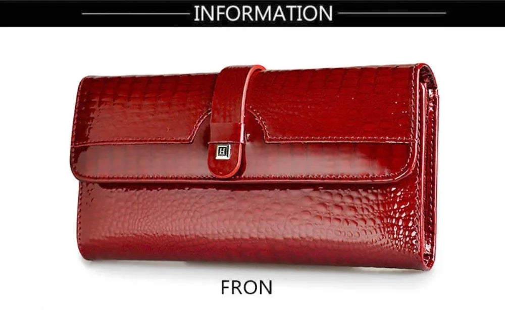 Genuine	Leather Purses for Women Long Handbags RFID	Credit Card Holder Wallets Luxury Designer Cardholder Bag Women's Wallet
