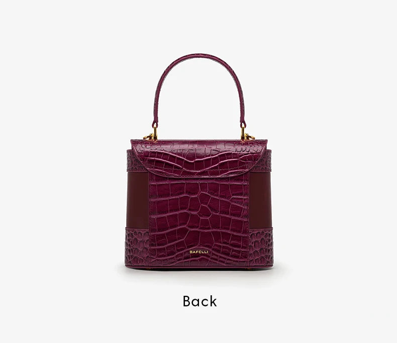BAFELLI HANDBAG 2025 WOMEN'S NEW CROSSBODY LEATHER PURSE EVENING BAG CROCODILE GRAIN DESIGNER BUCKET CAT LUXURY BRAND FASHION