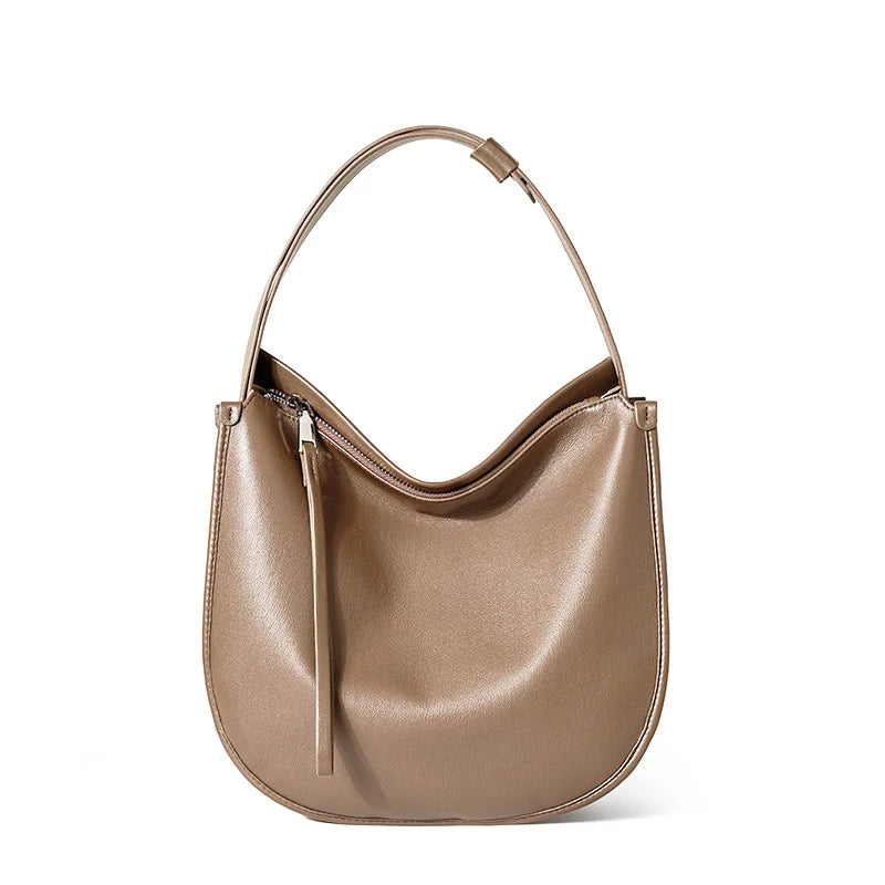 Zency Women Classic Black Messenger Bag Soft Leather Fashion Girl Handbag Luxury Designer Shoulder Large Hobo Bag For Commuters