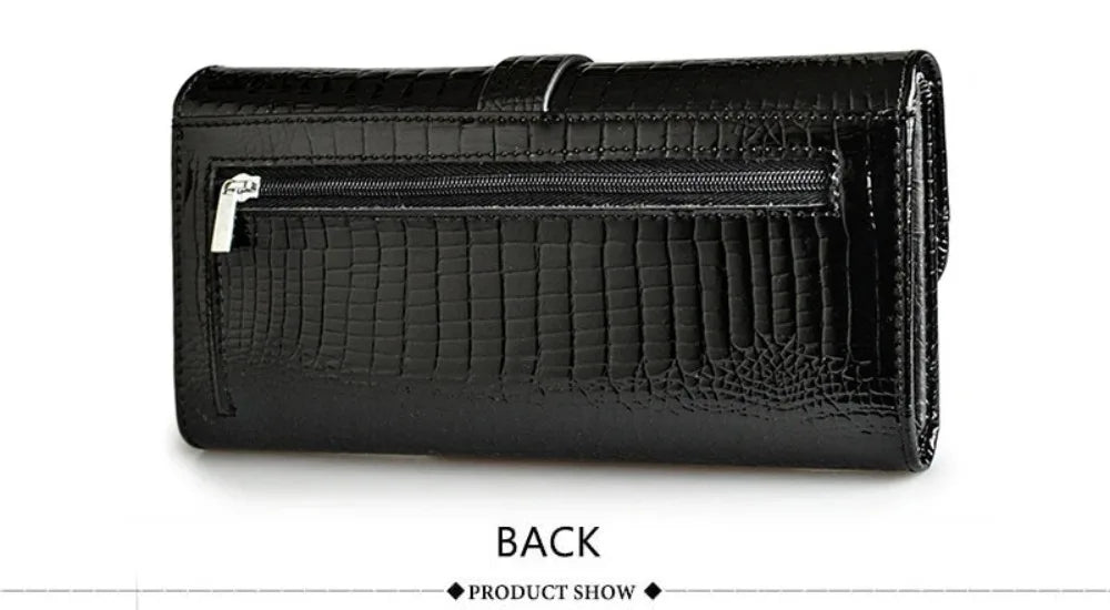 Genuine	Leather Purses for Women Long Handbags RFID	Credit Card Holder Wallets Luxury Designer Cardholder Bag Women's Wallet