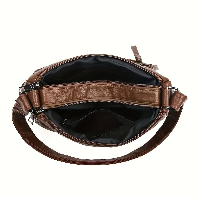 Vintage PU Leather Purses for Women, Multi-Pocket Handbag, Crossbody Shoulder Bags, High Quality Design, Ladies, 2022