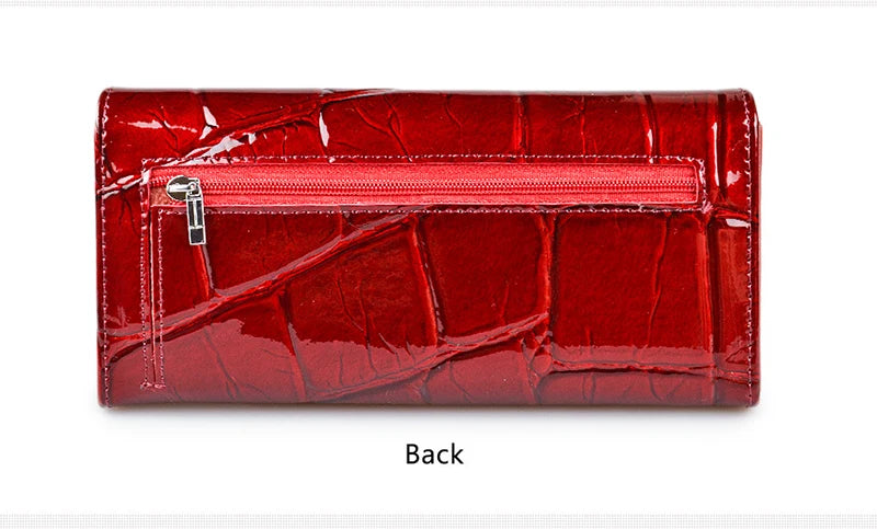 Handbag for Women Clutch Bags Female Long Wallets Genuine	Leather Purses Ladies Gift Elegant Luxury Wallet Shiny Money Bag