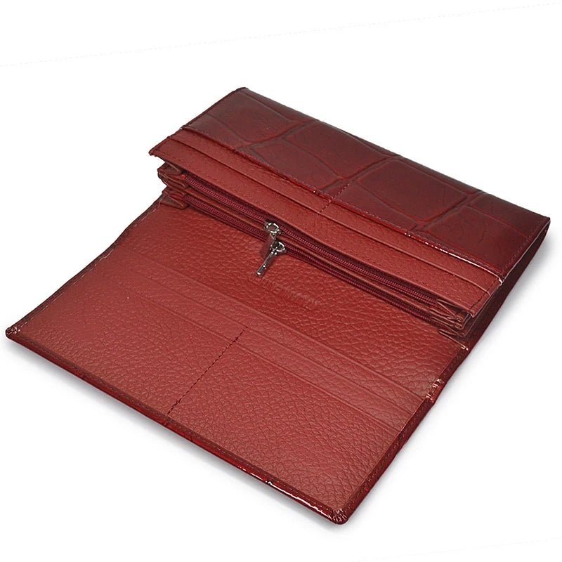 Handbag for Women Clutch Bags Female Long Wallets Genuine	Leather Purses Ladies Gift Elegant Luxury Wallet Shiny Money Bag