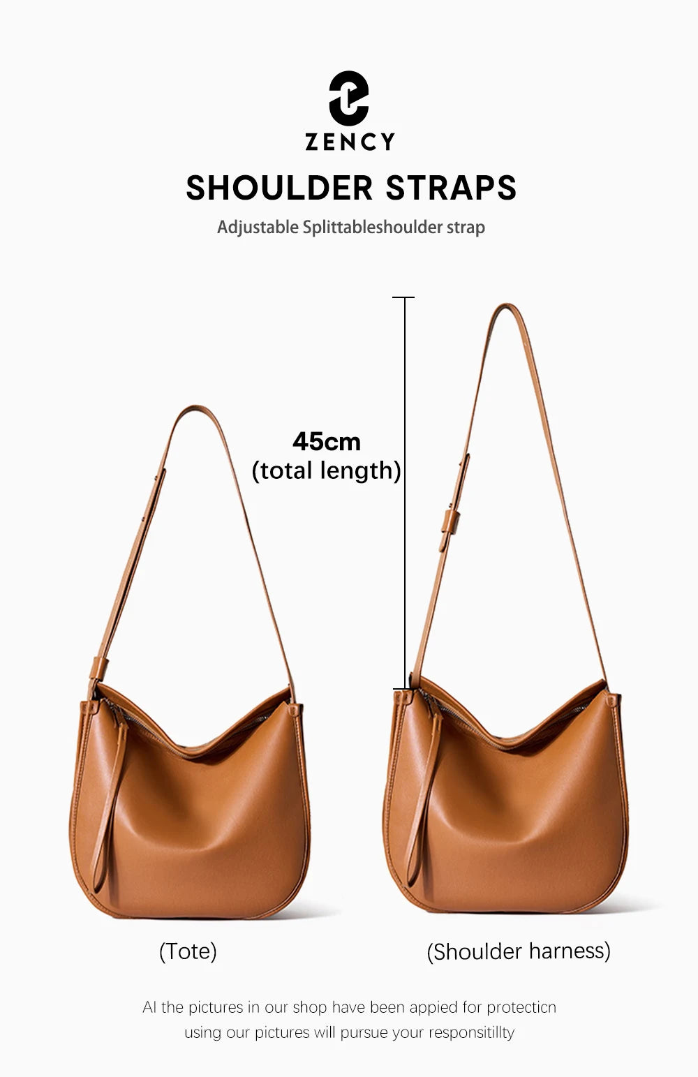 Zency Minimalist luxury Designer Bag Women Messenger Bag Genuine Leather Shoulder Handbags Large Capacity Tote Bag HoboFor Work