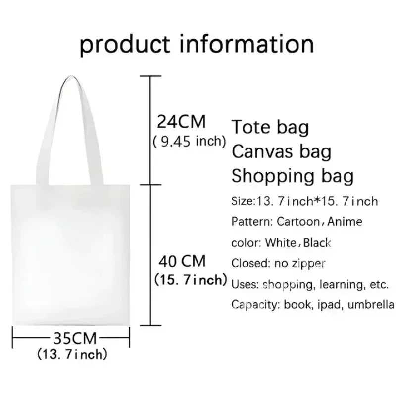 Snoopy Simple High-capacity Canvas Bags Women Anime Letter A-Z Printing Shopping Handbag Students Daily Portable Shoulder Bag