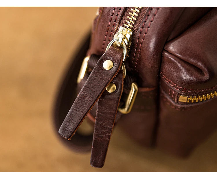 Fashion designers handmade vegetable tanned leather men's shoulder bag casual luxury genuine leather teens black crossbody bag