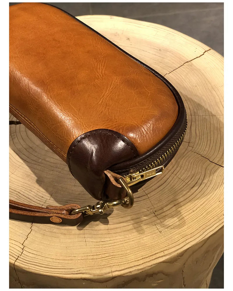 Vintage Handmade Luxury Genuine Leather Men Clutch Bag Casual Designer High Quality Real Cowhide Phone Card Holder Wallet