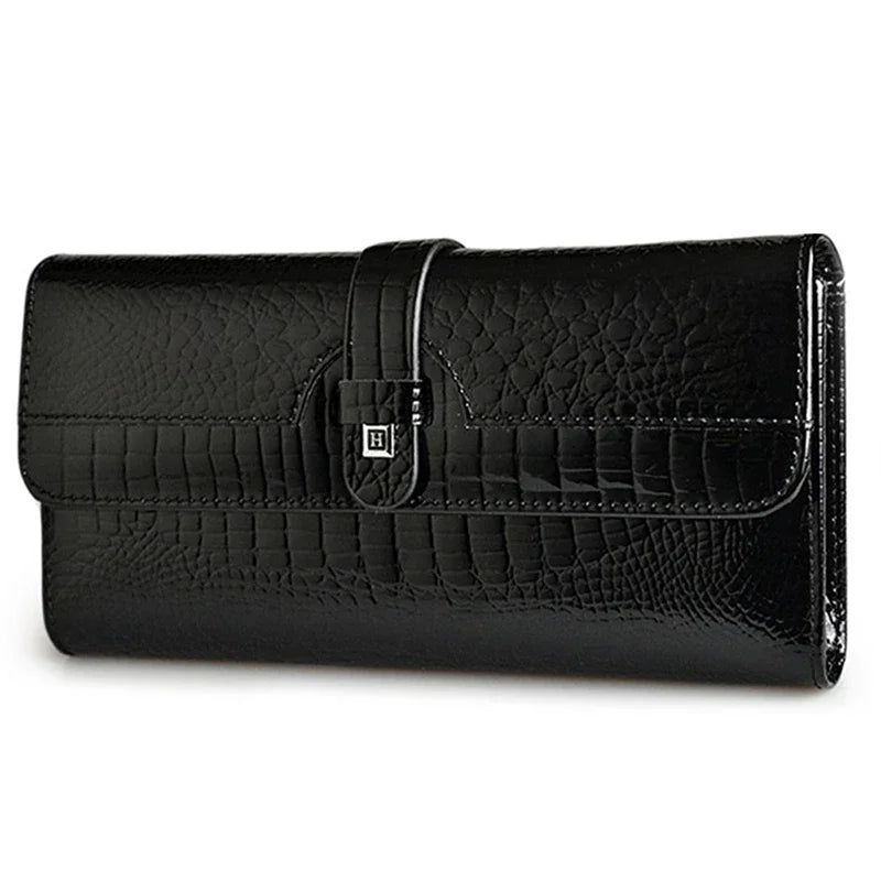 Genuine	Leather Purses for Women Long Handbags RFID	Credit Card Holder Wallets Luxury Designer Cardholder Bag Women's Wallet