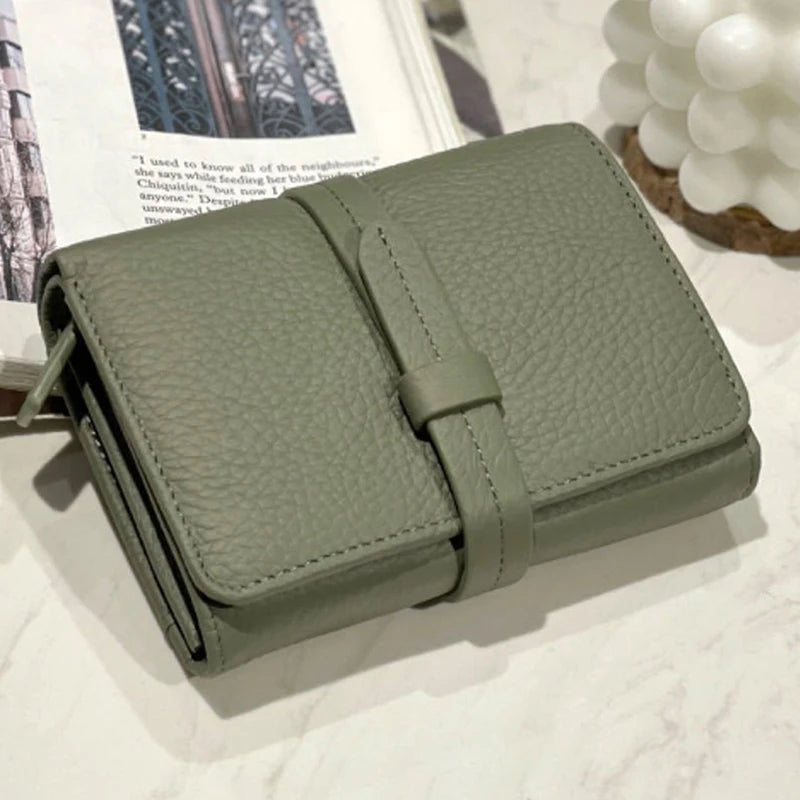 Women's	Wallets Luxury	Designer Genuine Leather Purses for Women Card Holder Wallet with Zipper Coin Pocket Short Billfold