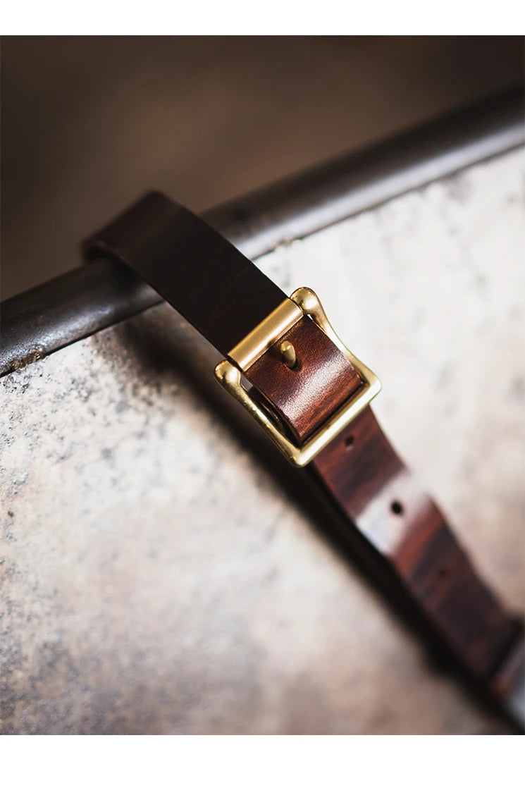 Vintage personality designer handmade high-quality cow leather men's messenger bag work luxury genuine leather shoulder bag