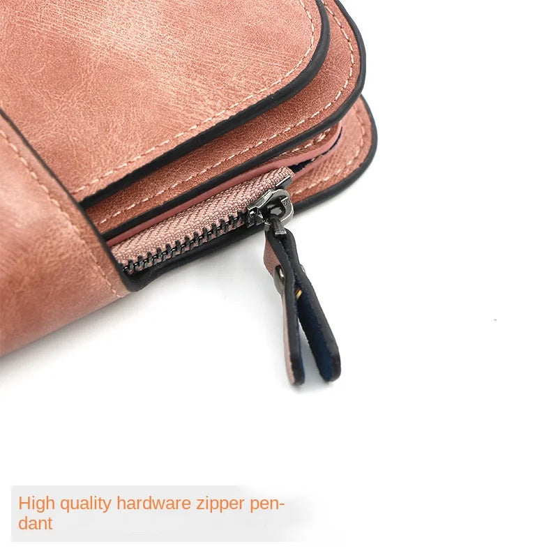 Women's Wallet Made of Leather Wallets Three Fold VINTAGE Womens Purses Mobile Phone Purse Female Coin Purse Carteira Feminina